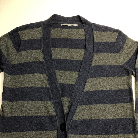 Rubbish Women Blue Gray Cardigan‎ Stripped Large 100% Cotton - Picture 6 of 16